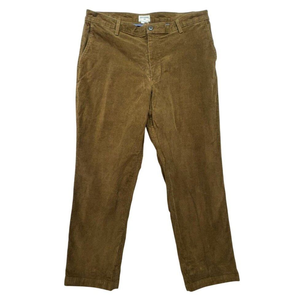 Dockers Mens Straight Fit Corduroy Pants W34 L29 Brown Cotton Casual Trousers